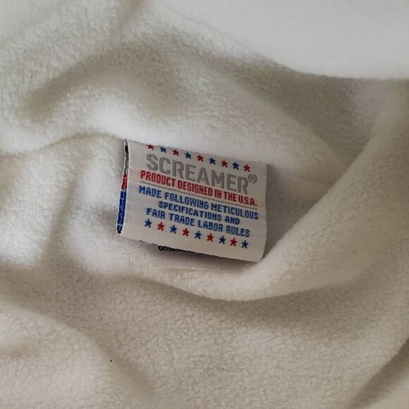 Screamer Hand Knit Space Dye Fleece Lined Button Beanie Hat White Gray One Size - Picture 3 of 9